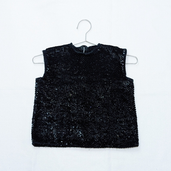 SOLD - Vintage Sequin Crop Top - Picture 2 of 5